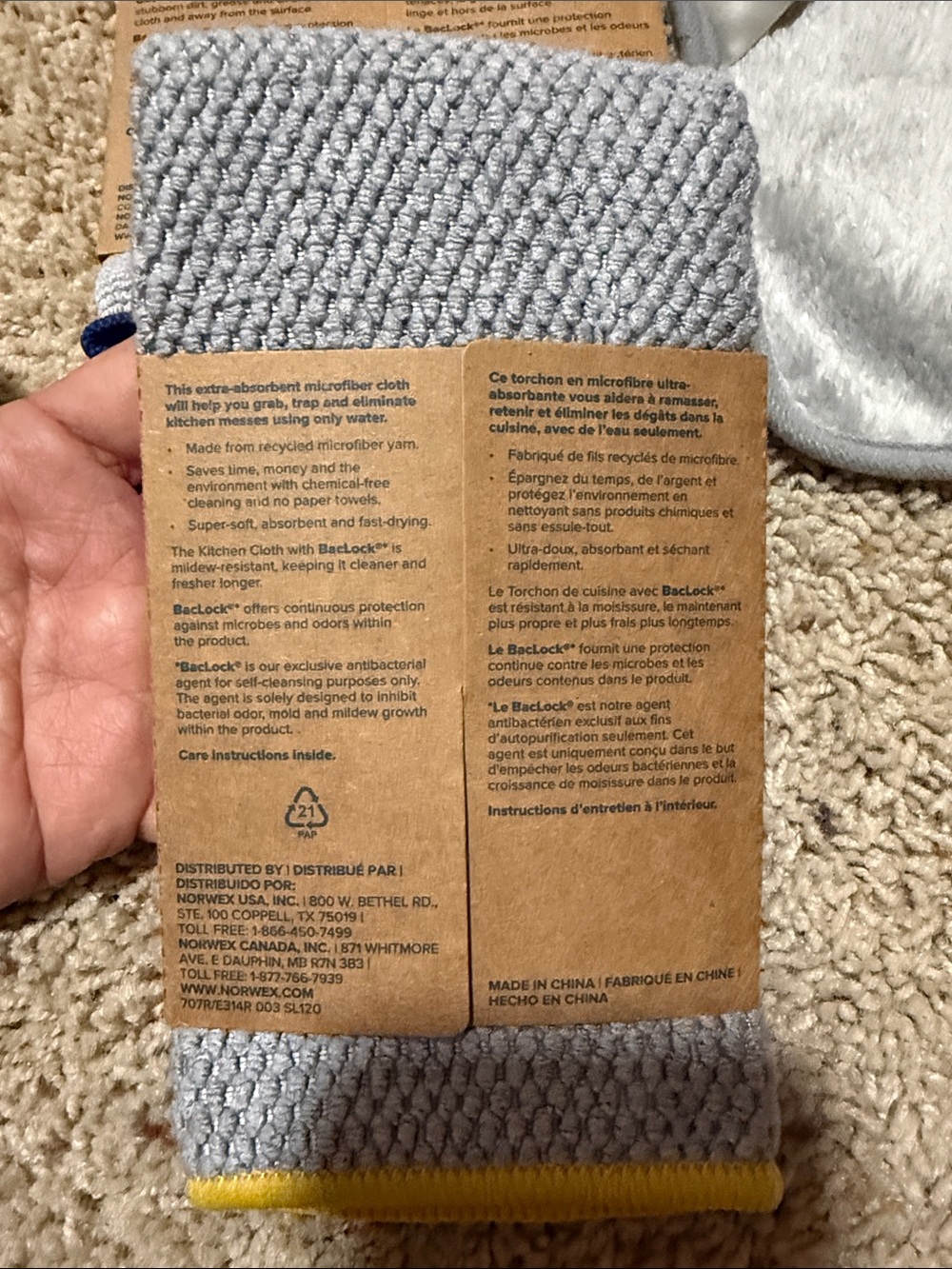 Set of 3 Norwex enviro cloth, kitchen cloth and face cloth NEW - Picture 4 of 6